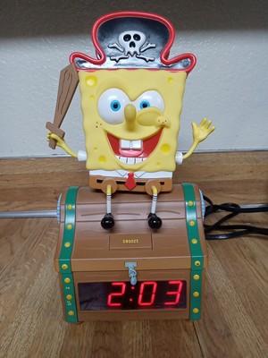 Sponge Bob Square Pants FUN TREASURE CHEST Alarm Clock 2003 CARTOON WORKS 11''X5''