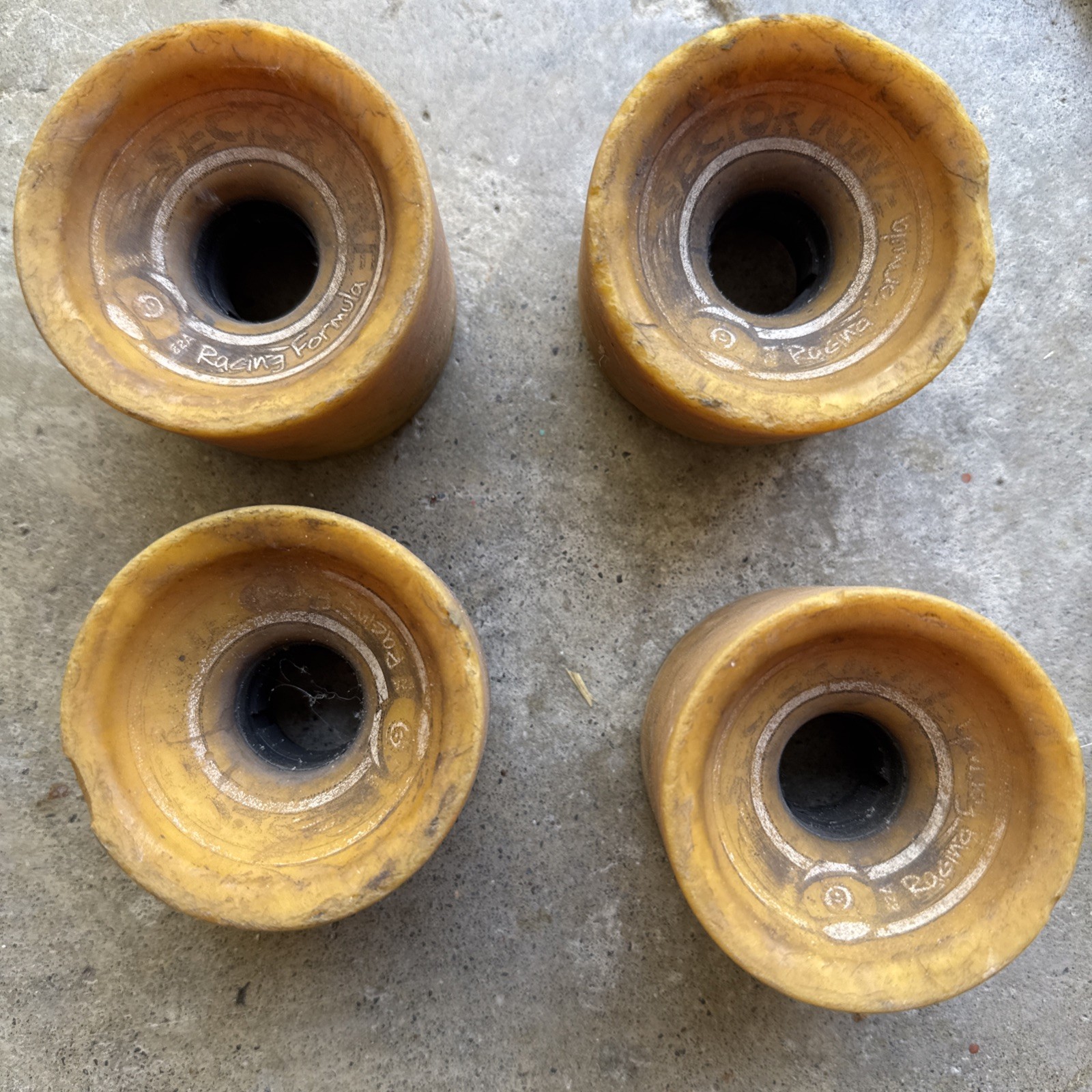 Vintage Sector 9 Racing Formula Yellow skateboard wheels