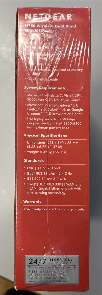 NETGEAR N750 WiFi 300+450Mbps Dual Band Gigabit Router new  (WNDR4300) - Image 4 of 4