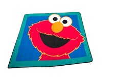 VTG 1990s BIG ELMO FACE BLANKET OWEN THROW KIDS SESAME Street