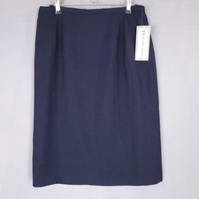 Travis Ayers Women's Navy Blue Skirt Size 16 Polyester Lined