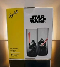JoyJolt Star Wars Imperial Order Drinking Glasses Set of 2 13 Oz Rare!