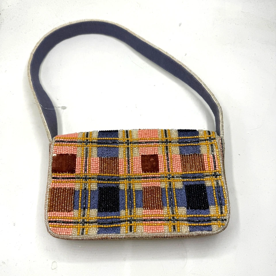 NUEVO Bolso Anthropologie Fiona Cuentas Edición Geométrica Rosa Guinga Foto 4 de 4