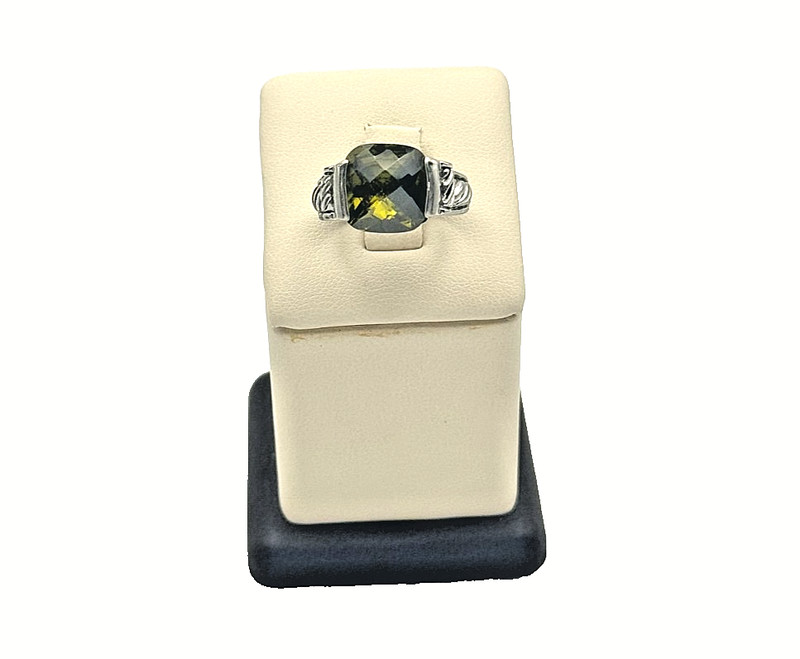 925 Sterling Silver Peridot Ring- Size 6.75