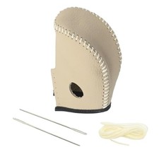Gear Shift Knob Cover with Beige Stitches, Shift Lever Leather Sheath,