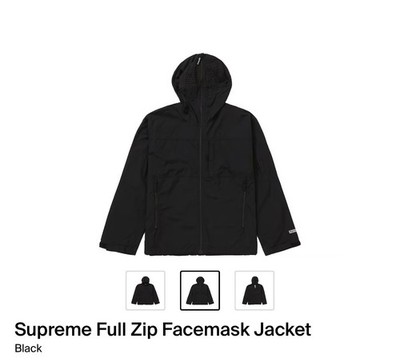 Supreme Full Zip Facemask Jacket Black Men