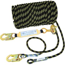 50FT Vertical Lifeline Assembly, Heavy Duty Fall Protection Safety Rope with ...