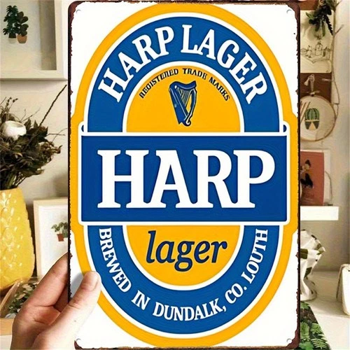 Vintage Harp Lager Tin Metal Signs Home Décor 8x12 Handcrafted Irish Beer Wall f