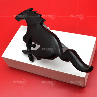 #ad 8quot; Front Grille Emblem For Mustang Running Horse Matte Black Metal Badge $19.99