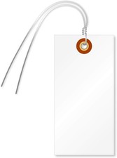 Blank Tyvek Shipping Tags with Wire Size 5 4.75x2.375 Inch 100 Pack White