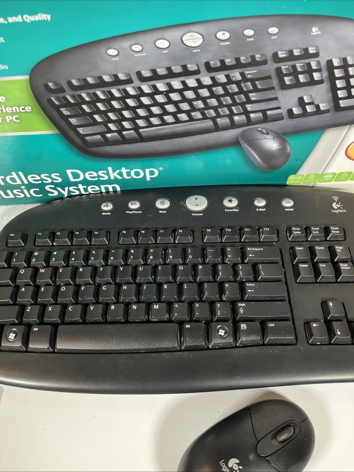 Logitech Wireless Internet Pro Tactile Cordless Keyboard Mouse Model Y-RAJ56A - Image 3 of 4