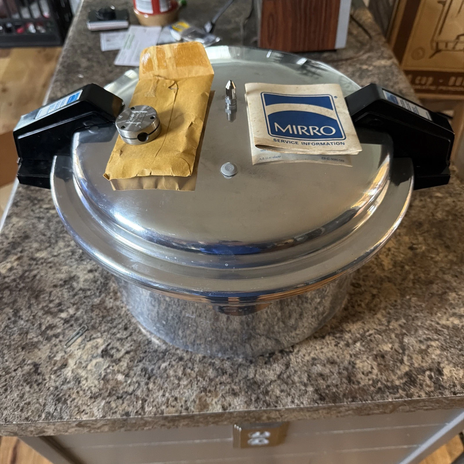 Vintage Mirro M-0512 12 Qt Aluminum Pressure Cooker Canner w/ Box & Parts USA