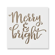 Merry & Bright Stencil - Durable & Reusable Mylar Stencils