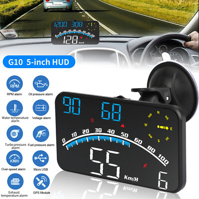 Universal Digital Speedometer GPS Car HUD Head Up Display MPH Overspeed Alarm 5''