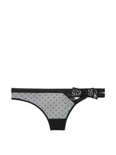 Victoria's Secret Dream Angels Keyhole  Ribbon Thong Panty CRYSTAL Bow S