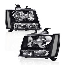 Fit For 2007-2014 Chevy Avalanche Tahoe Suburban Clear Corner Black Headlights Fit For 2007-2014 Chevy Avalanche Tahoe Suburban Clear Corner Black Headlights