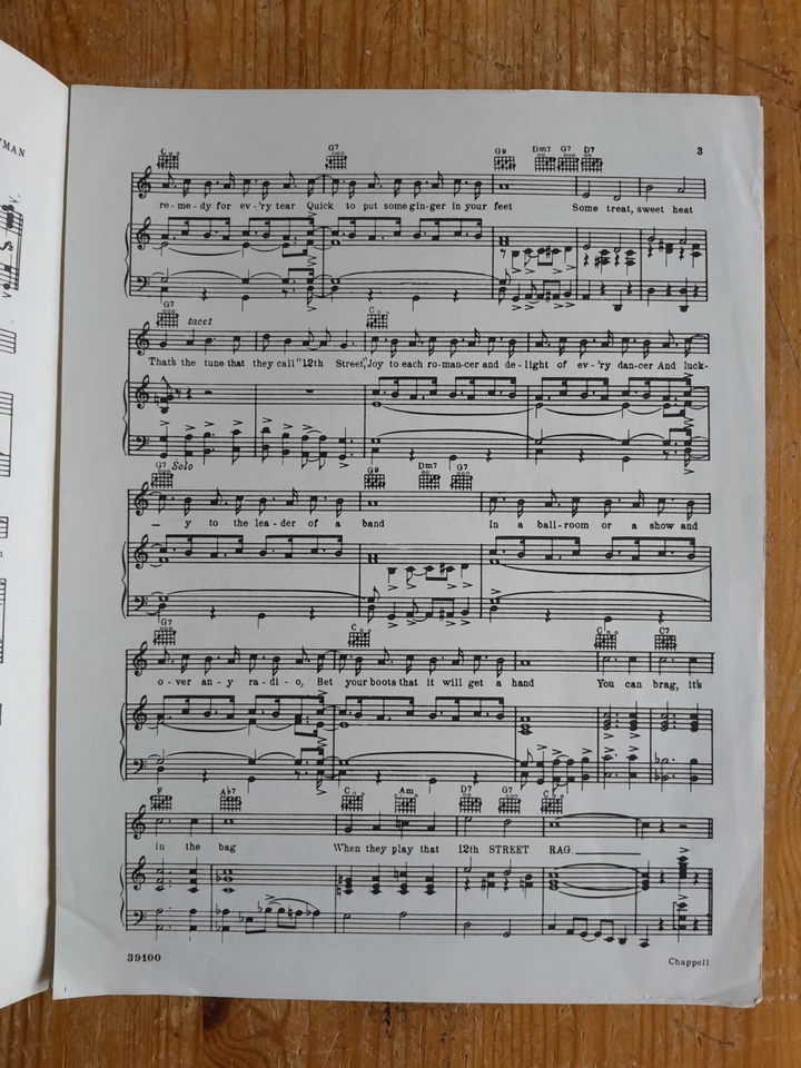 12th Street Rag by Euday L Bowman - vintage sheet music published Chappell - Image 3 of 3