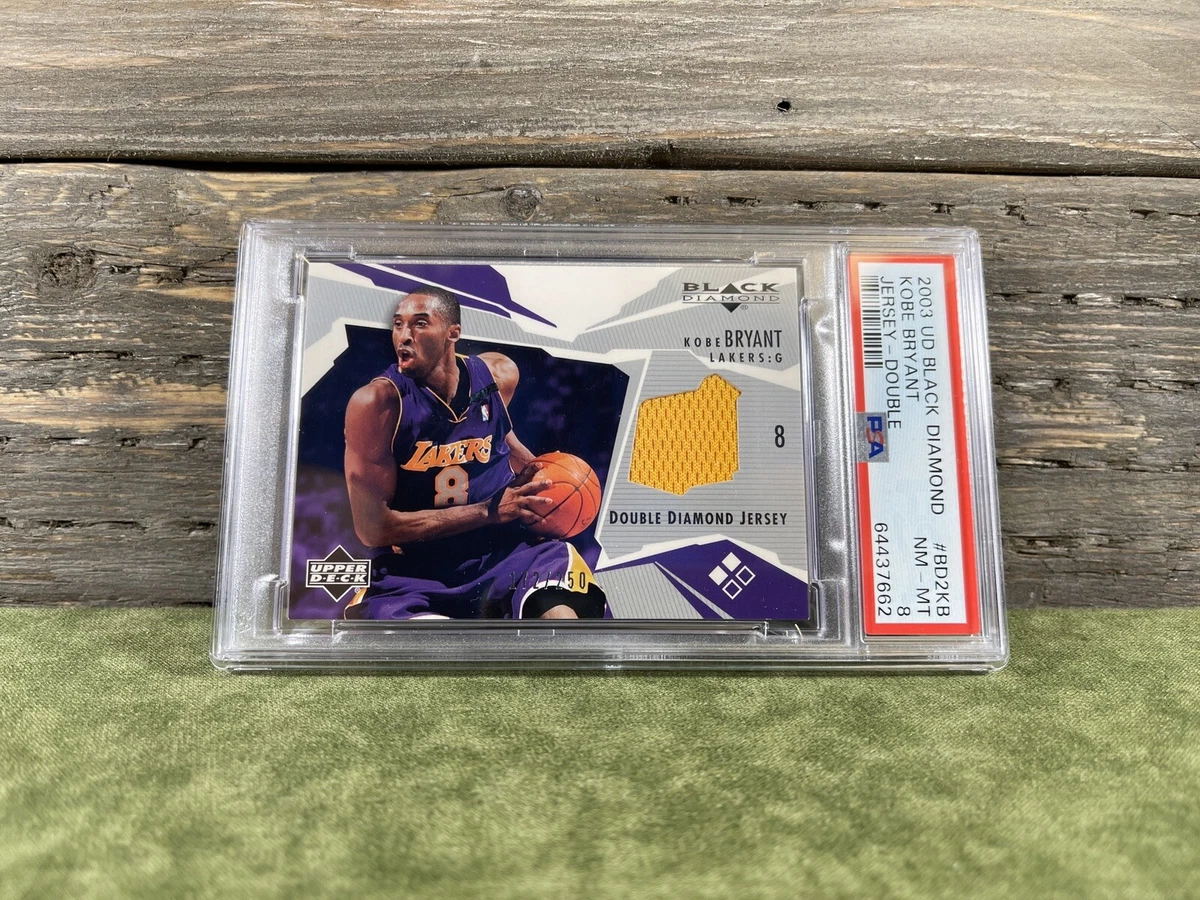 Kobe Bryant 2003 Double Diamond Jersey Upper Deck Black PSA 8 250 Game Used
