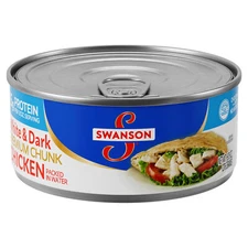 Swanson White and Dark Premium Chunk Canned Chicken Breast in Water, Fully Cooke