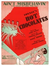 "Fats" Waller "CONNIE'S HOT CHOCOLATES" Louis Armstrong (Debut) 1929 Sheet Music