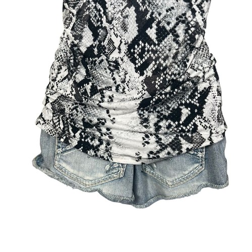 Ideology Womens Snakeskin-Print Twist-Front Sleeveless Top White Snake Sz S - Picture 8 of 13