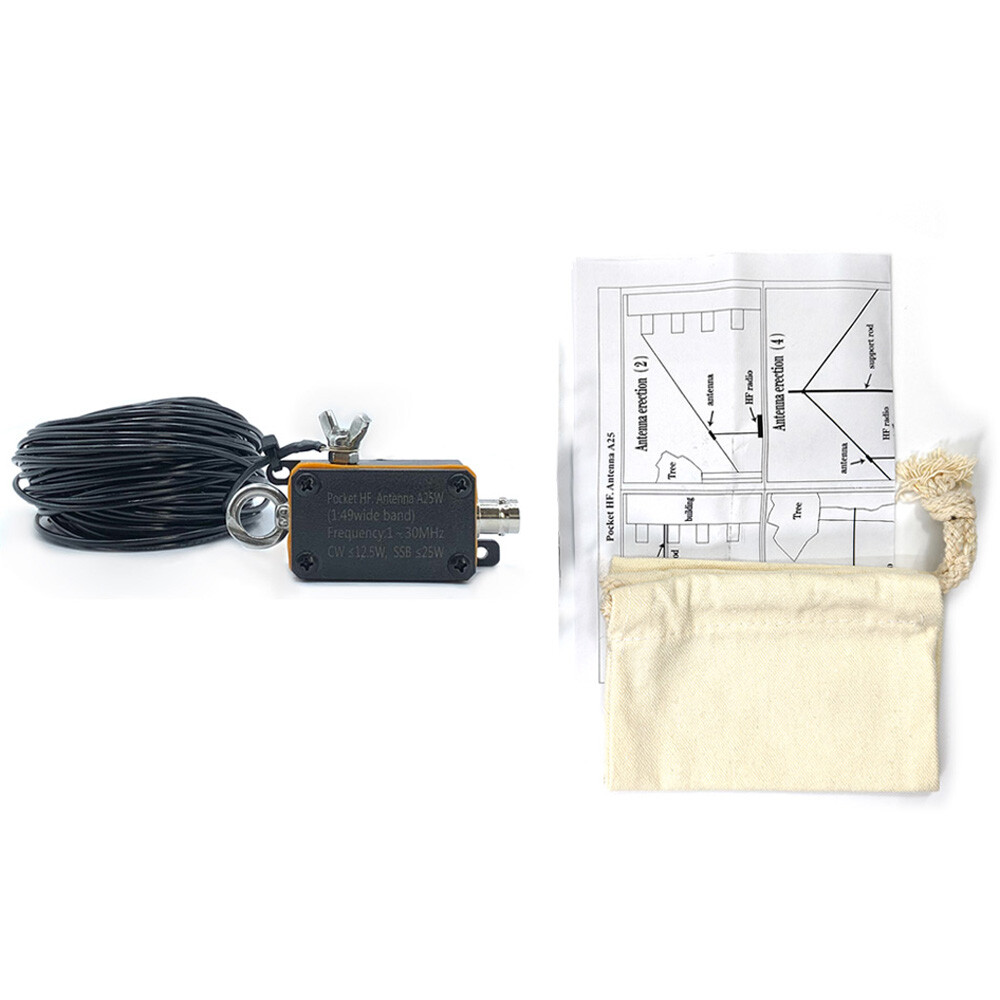 Pocket HF Antenna A25 1-30Mhz Shortwave Antenna Wideband End-fed