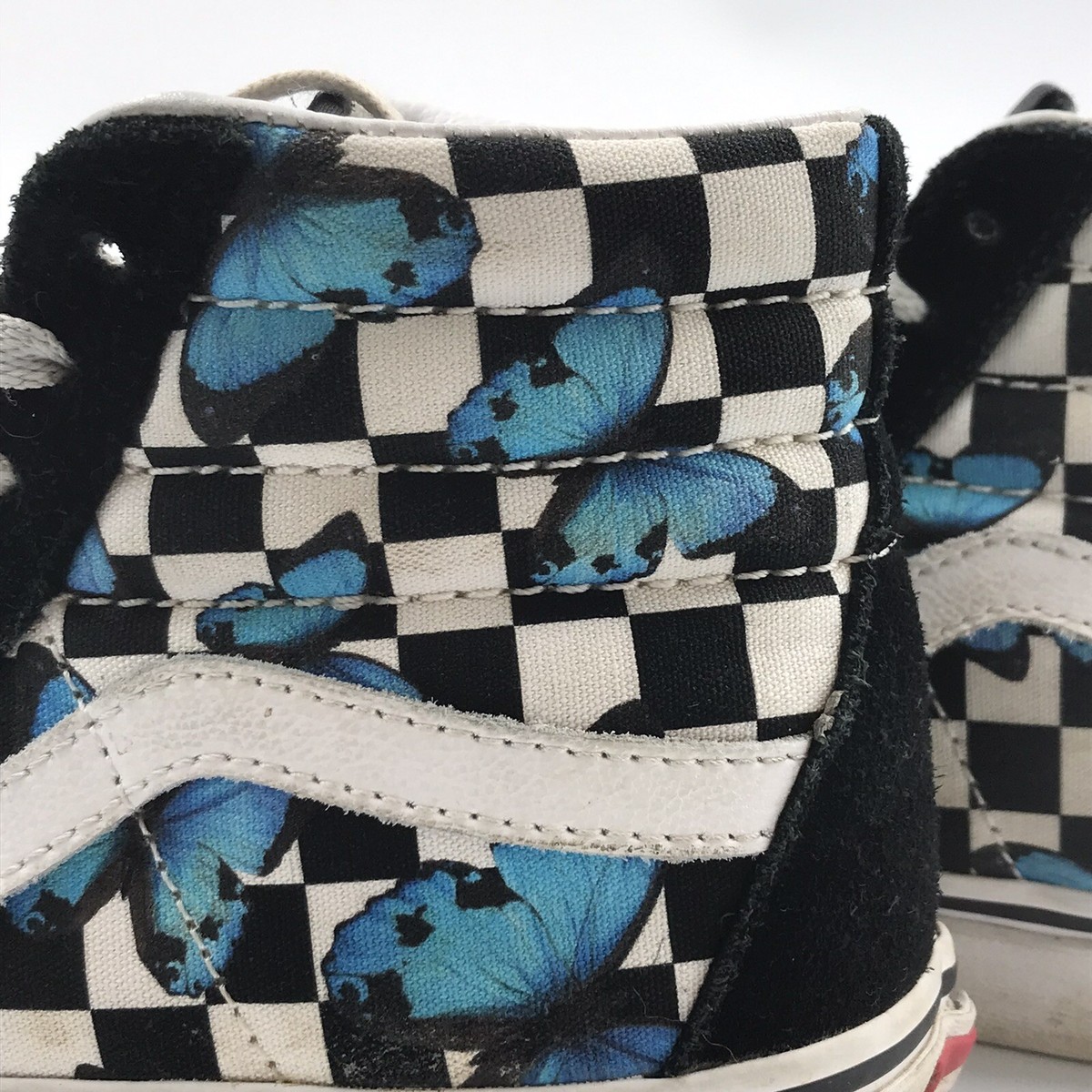 関税込☆VANS BUTTERFLY CHECKERBOARD SK8-HI カスタム Vans Off The Wall Sk8 Hi Top Sneaker - Retro Custom Checker