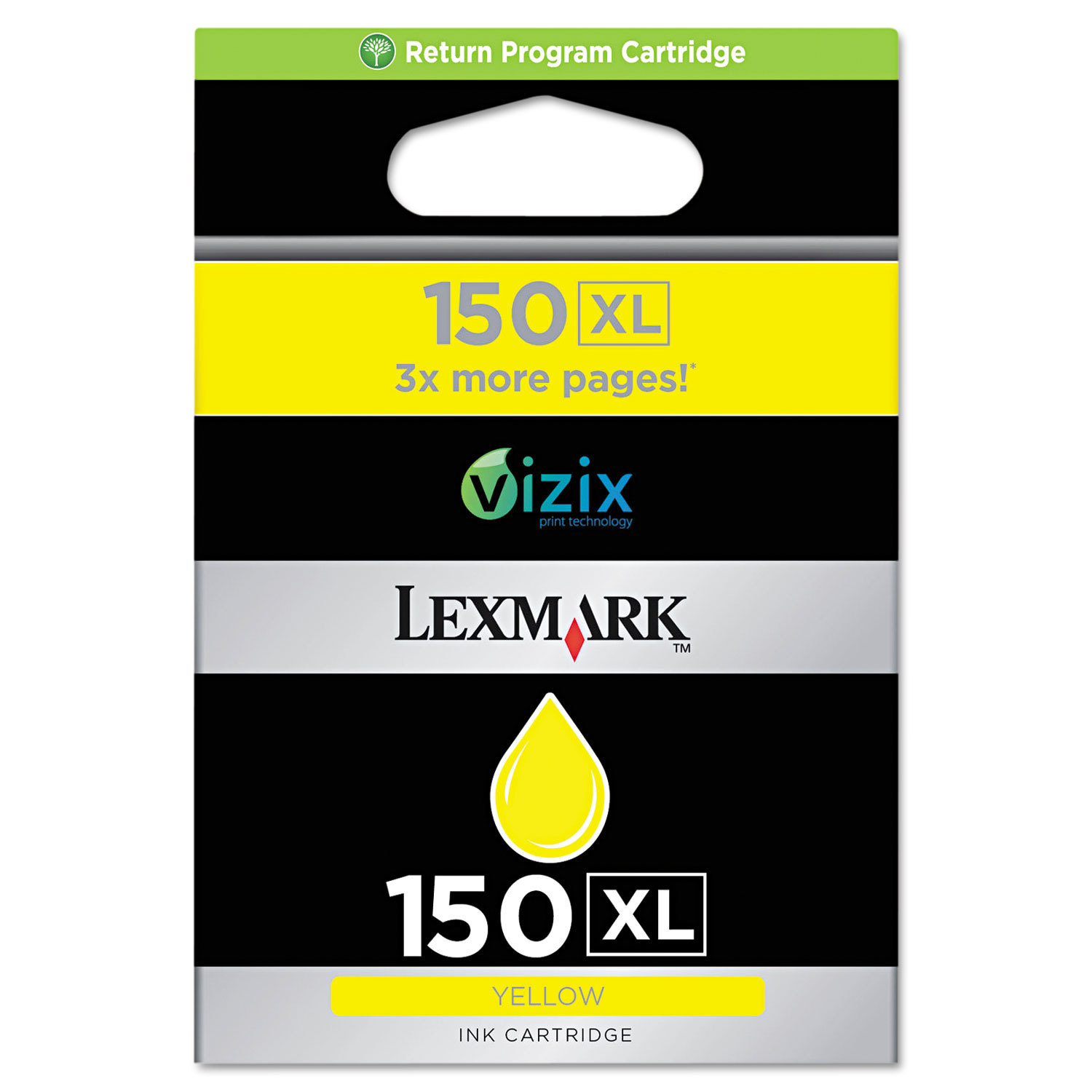 Encre jaune Lexmark 150XL 14N1618 contre les impressions ternes