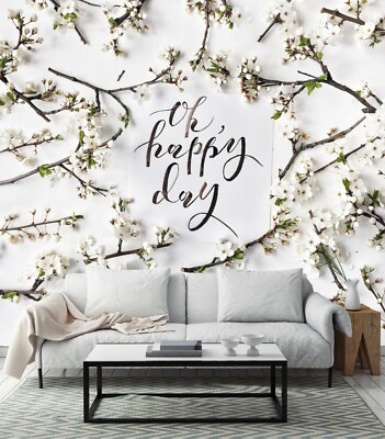 3D Flower Branch ZHUA10422 Wallpaper Wall Murals Removable Self-adhesive Amy