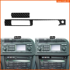 For Saab 9-3 2003-06 Real Carbon Fiber Interior Center Dashboard Cup Holder Trim