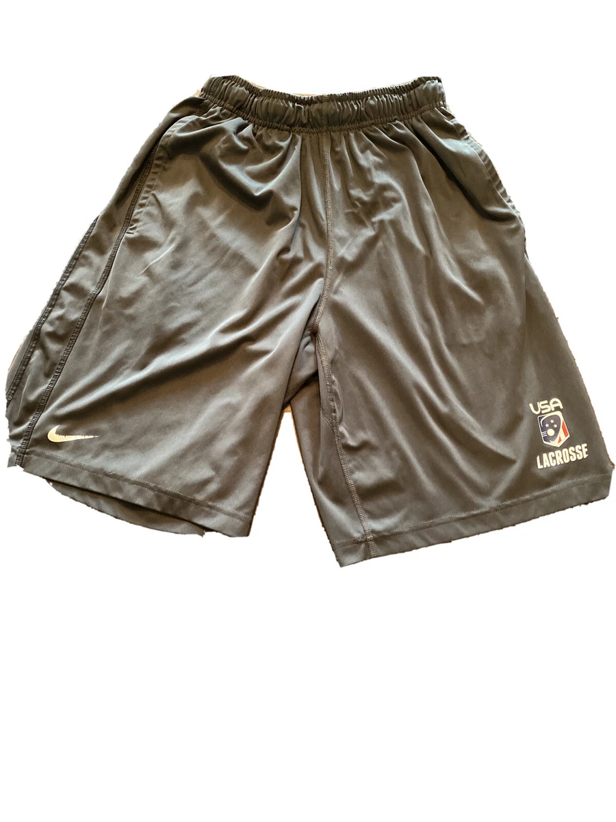 Nike Dri Fit Stay Cool USA Lacrosse Charcoal Grey Lacrosse Shorts