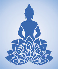 Buddha Mandala STENCIL Yoga Serenity Peace Lotus Girl Boho Art DIY Craft Signs
