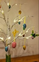 24 Ostereier Bunt 2 Cm Holzeier AnhäNger Ostern Osterstrauch Osterdekoration Set