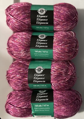 LOT of 4 ELEGANCE in PINK LILY  by Loops & Threads 160yds 1.76oz