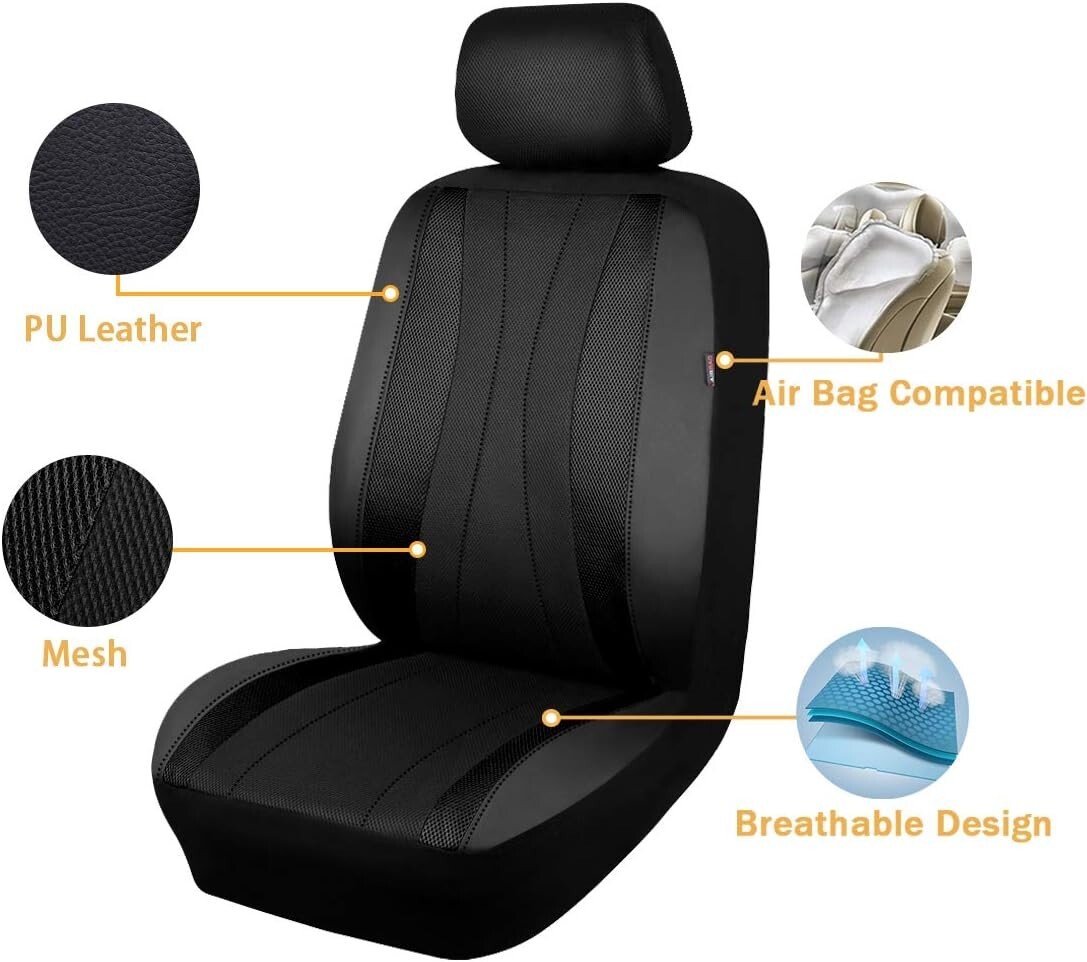 Cubierta De Asiento De Coche Universal – Material PU Sintético, 1 Unidad, Para Asiento Delantero