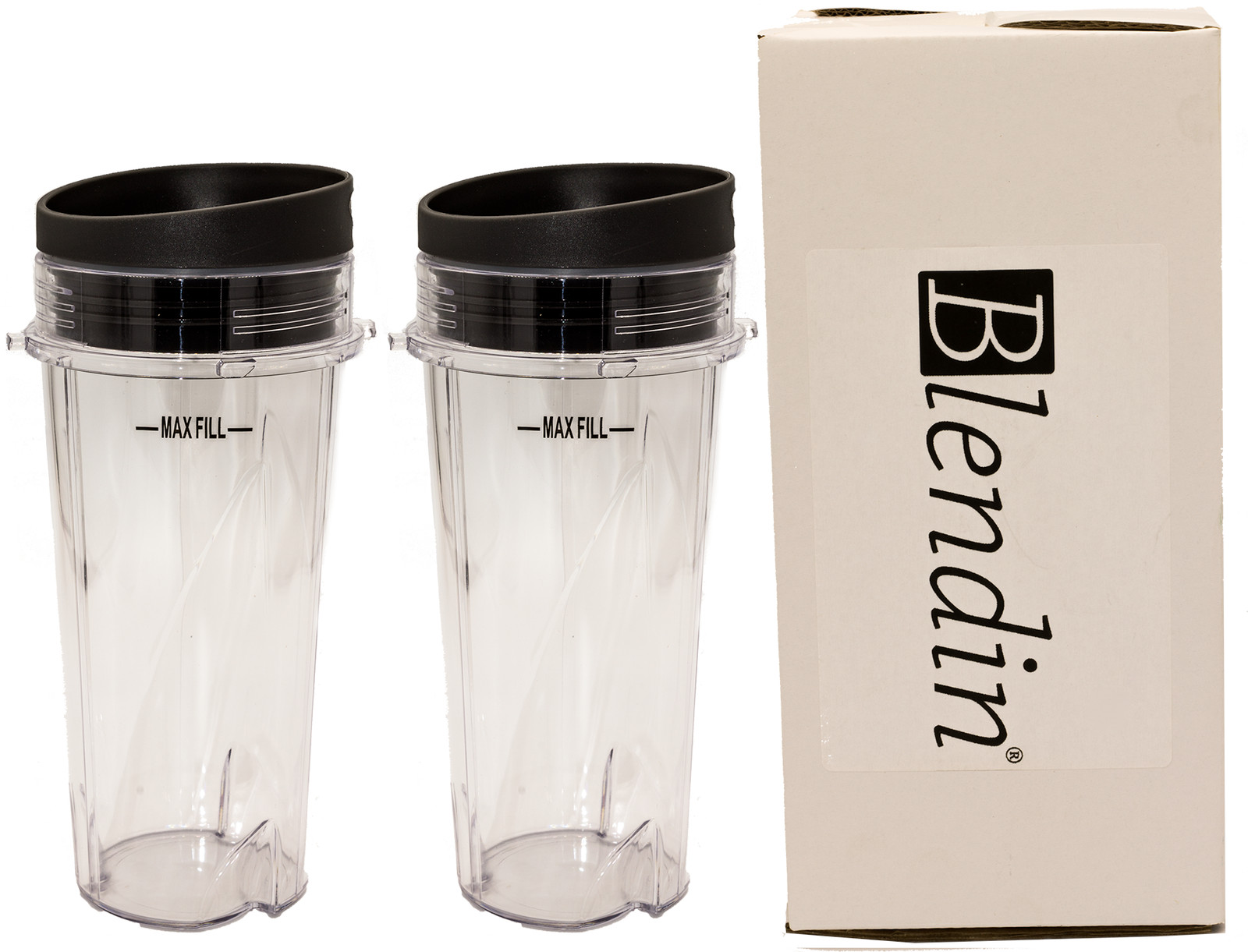 Blendin 16oz 2 pack Cup & To Go Lid, Compatible with Ninja 4 Tabs & 3" Diameter