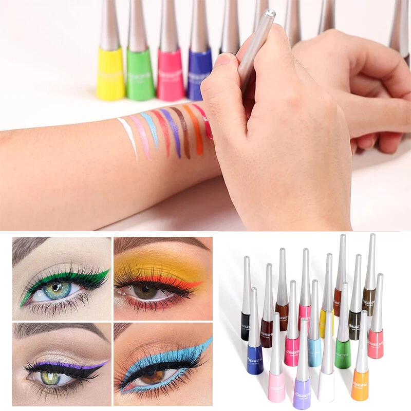 17 Colors MATTE Waterproof Eyeshadow Liquid Eyeliner Makeup Metallic Red Gree - Image 2 of 4