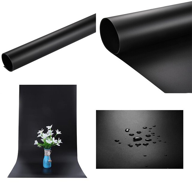 Black Vinyl Backdrop 60 X 130cm Product Photo Studio Seamless