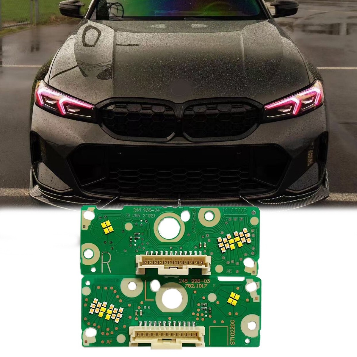 Purple Angel Eyes Headlight DRL Boards For 2023 BMW G20 G21 G28 