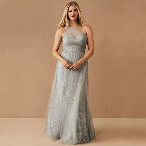 Hayley paige one shoulder dress sales