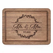 Wedding Gifts for Couples 2025 Mr and Mrs Gifts- Walnut Wood Cutting Board En...