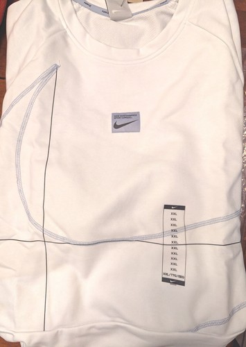Top fitness in pile Nike Dri-FIT da uomo a maniche lunghe (DQ6622-121) bianco taglia 2XL nuovo con etichette! - Foto 3 di 13