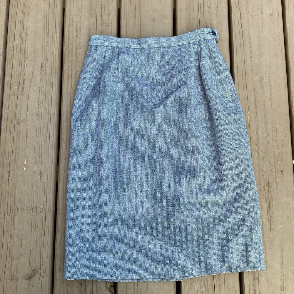 Vintage Wool Pendleton Herringbone Pencil Skirt - image 1