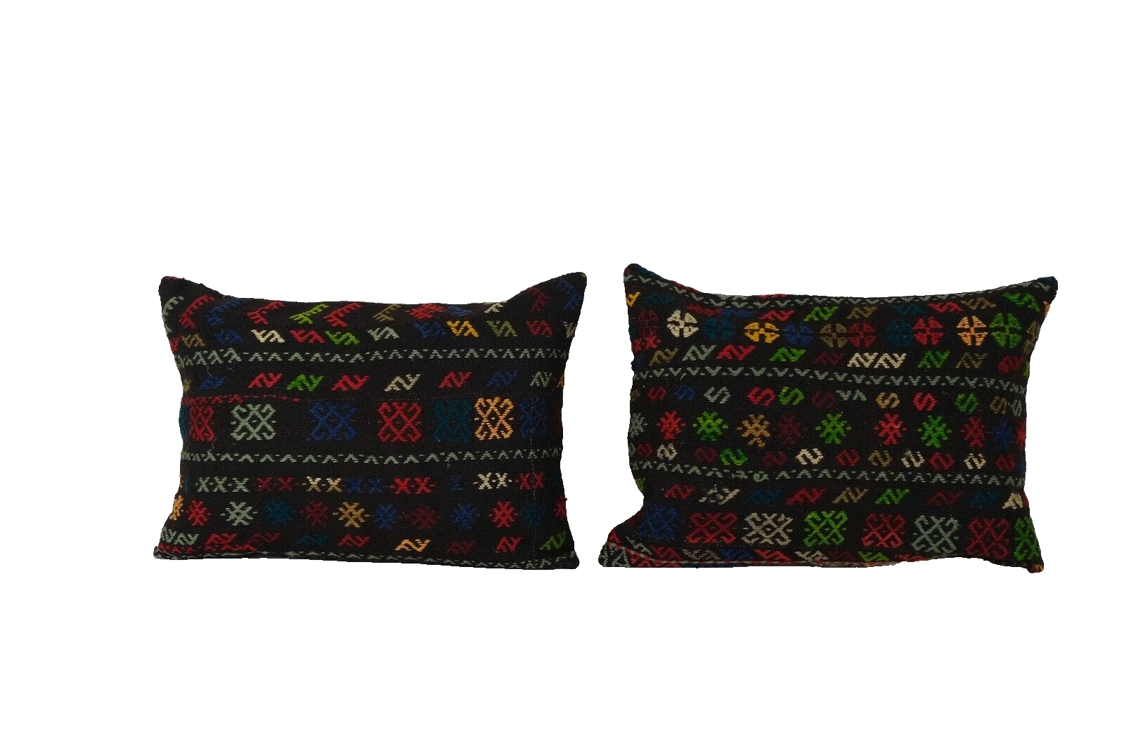 Turkish Kilim Pillow, Set Bohemian Kilim Pillow, Set of Two Tribal Accent Pillow