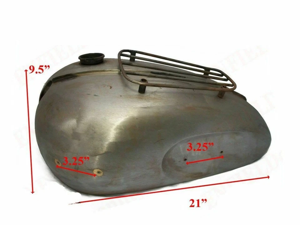 Tanque de combustible de gasolina de metal desnudo de la década de 1950 + parrilla para Triumph 6t Thunderbird Foto 3 de 4