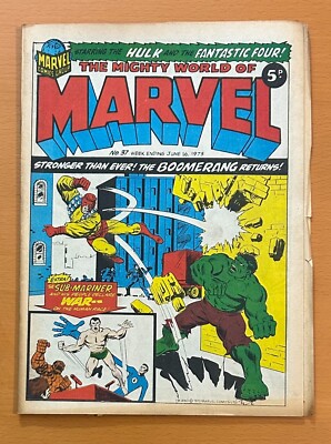 Mighty World of Marvel #37 RARE MARVEL UK 1973. Stan Lee. FN Bronze Age comic