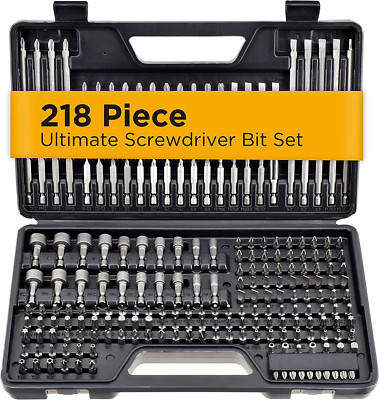 218pc Ultimate Screwdriver Bit Set,High Grade Carbon Steel,w/Magnetic Bit Holder