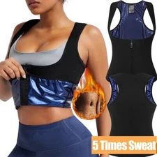 Women Sauna Suits Sweat Vest Waist Trainer Fitness Body Shaper Workout Tank Top