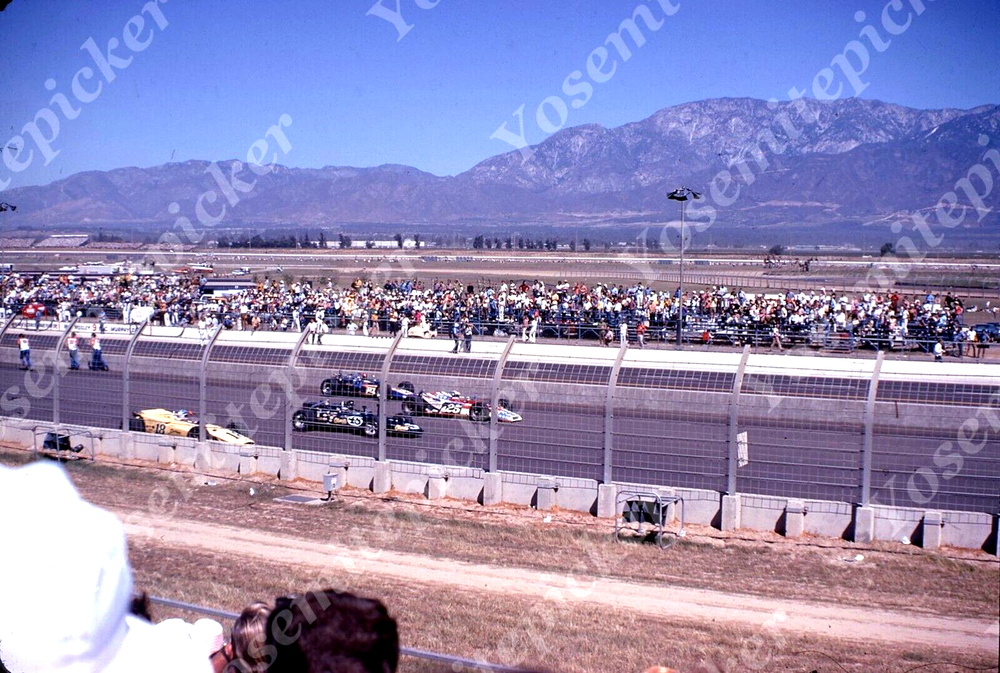 sl56 Original Slide 1960's ? Indy type race cars 201a