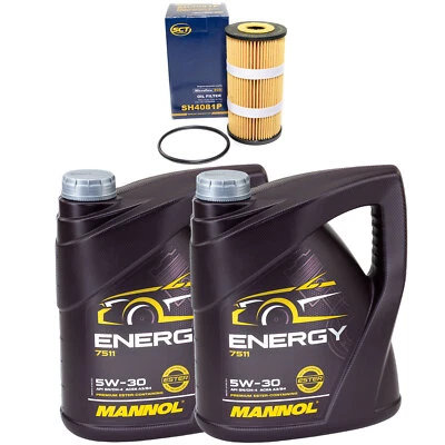 Motoröl Set MANNOL Energy 5W-30 API 8 Liter + Ölfilter für Opel Vivaro Movano